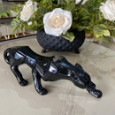 Decoração Escultura Pantera Negra P Preto Brilho Escultura Luxo Escritório Sala