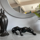 Decoração Escultura Pantera Negra P Preto Brilho Escultura Luxo Escritório Sala
