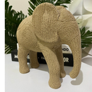 Estatueta Elefante G Imitação Sisal Rattan Decoração Sala Quarto Escritório Casa