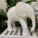 Estatueta Elefante G Imitação Sisal Rattan Decoração Sala Quarto Escritório Casa