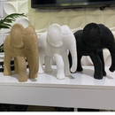 Estatueta Elefante G Imitação Sisal Rattan Decoração Sala Quarto Escritório Casa