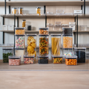 10 Potes Herméticos em Acrílico Cristal para Cozinha Empilhável Organizador para Mantimentos Amobox
