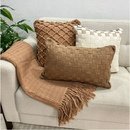 Kit de Capa Almofada Cordão Caramelo Macrame Artesanal Decorativa Algodão Estilo Rustico Carnaval