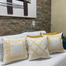 Kit de Capa de Almofada Bordada Suede Decorativa - Escolha Sua Combinação