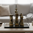 Escultura Decorativa Peças de Xadrez Kit Peças do Xadrez Luxo Escritório Casas Rack