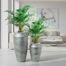Kit 2 Vasos para plantas Decorativo Egipcio Metalico Prime Luxo Texturizado Moderno