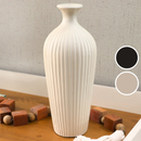 Vaso De Cerâmica Clássico Canelado - Decoração para sala, quarto, escritório, painel, rack, aparador